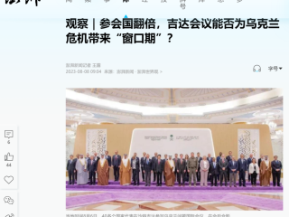 周边中心研究员万青松接受澎湃新闻采访，谈乌克兰问题国际会议及其走向，参见：《观察｜参会国翻倍，吉达会议能否为乌克兰危机带来“窗口期”？》